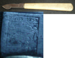 Rare Ancien Coupe-papier Ouvre-lettre Bois Et Métal JM Paillard - Letter-opener