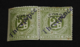 LANCASHIRE & YORKSHIRE, Railway Stamp, Overprint, 3d On 2d, MLH* (MH) - Bahnwesen & Paketmarken