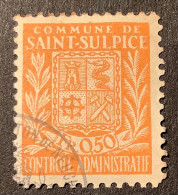 Schweiz Fiskalmarken: St-Sulpice (NE) 0,50 Orange Stempelmarke  (Switzerland Timbre Fiscal Revenue Stamps - Revenue Stamps