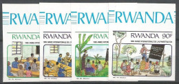 Rwanda COB 1380/83ND Non-Dentelés Imperforated MNH / ** 1991 Alphabétisation - Neufs