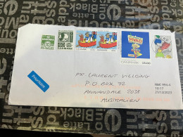 12-1-2024 (1X4) Letter Posted From Denmark To Australia (2023) With Many Stamps - EUROPA Lego - Covers & Documents