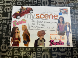 14-1-2024 (1 X 11) 1 Letter Posted Within Australia - Decorated Envelope (to Barbie Magazine) Hand Decorated - Brieven En Documenten