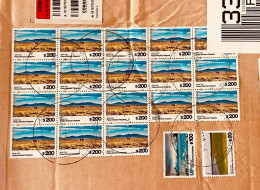 D)2019, ARGENTINA, NATIONAL PARKS, SHEET WITH 18 STAMPS FROM THE PATAGONIA NATIONAL PARK, SANTA CRUZ, WITH CANCELLATION - Oblitérés