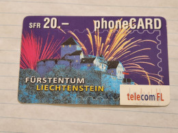 LIECHTENSTEIN-(LI-01A)-Fürstentum-Vaduz Castle-(1)-(415-485-3804-5700)-(20FRANK)-tirage-50.000-used Card - Liechtenstein