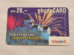 LIECHTENSTEIN-(LI-01B)-Fürstentum-Vaduz Castle-(13)-(415-510-8722-4377)-(20FRANK)-tirage-50.000-used Card - Liechtenstein