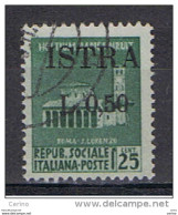 OCCUP. JUGOSLAVA  ISTRIA:  1945  SOPRASTAMPATO  -  50 C./25 C.  VERDE  US. -  SASS. 23 - Yugoslavian Occ.: Istria