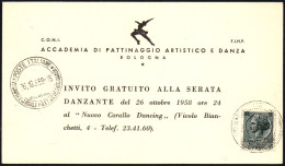 SKATING - ITALIA BOLOGNA 1958 - CAMPIONATI MONDIALI PATTINAGGIO ARTISTICO E DANZA - INVITO SERATA DANZANTE - M - Eiskunstlauf