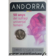 ANDORRE - 2 EURO 2020 - 50 ANS DU SUFFRAGE UNIVERSEL FEMININ - COINCARD - BU - Andorra