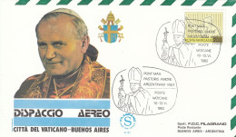 VATICAN Cover 2-134,popes Travel 1982 - Lettres & Documents