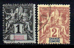 Grande Comore   - 1897 -  Type Sage  - N° 1/2  -  Oblitéré - Used - Used Stamps