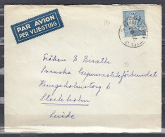 Per Vliegtuig Brief Van Bruxelles-Brussel C Naar Stockholm - 1936-1951 Poortman