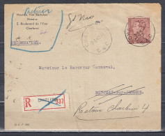 Aangetekende Brief Van Charleroi C4C Naar Monceau Sur Sambre - 1936-1951 Poortman