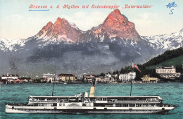SUISSE - Brunnen U D Mythen Mit Salondampfer - Unerwalden - Carte Postale Ancienne - Ingenbohl