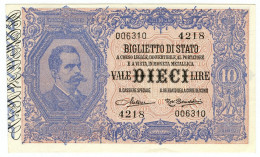 10 LIRE BIGLIETTO DI STATO EFFIGE UMBERTO I 03/06/1925 SPL/SPL+ - Regno D'Italia – Autres