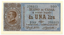 1 LIRA BUONO DI CASSA EFFIGE VITTORIO EMANUELE III 02/09/1914 FDS-/FDS - Sonstige