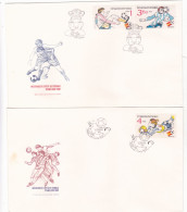 FOOTBALL CHAMPIONSHIP 1982 COVERS 2 FDC CIRCULATED Tchécoslovaquie - Lettres & Documents