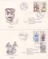 THE MUSIC 1978 COVERS 2 FDC CIRCULATED Tchécoslovaquie - Lettres & Documents