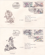 HORSES 1978 COVERS 2 FDC CIRCULATED Tchécoslovaquie - Lettres & Documents
