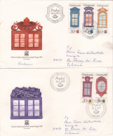 GLAZIERS 1977 COVERS 2 FDC CIRCULATED Tchécoslovaquie - Covers & Documents