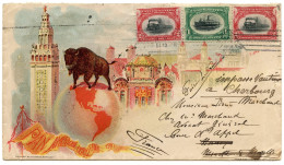 ETATS UNIS -  1CTS + 2CTSX2 SUR ENVELOPPE PAN AMERICAN EXPOSITION, 1901 - Lettres & Documents