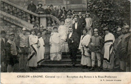 Chalon-sur-Saône Carnaval 1911 Réception Des Reines à La Sous-Préfecture Saône-et-Loire 71100 Cpa Voyagée En 1911 B.Etat - Chalon Sur Saone