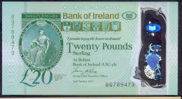 Northern Ireland 20 Pounds 2017 UNC P- W92 < Bank Of Ireland > Polymer - 20 Pounds