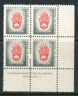 Canada 1956 MNH PB   Prevent Forest Fires - Neufs