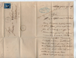 TB 4515 - 1867 - Lettre De Me COSNIER, Huissier à CHATILLON SUR INDRE Pour Me GERVAIS De LAFOND, Avoué à CHATELLERAULT - 1849-1876: Periodo Clásico