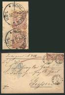 GERMANY: Cover With Declared Value Sent From Nordhausen To Giessen On 18/MAY/1878, Franked With 50Pf. (pair Of 25 Pfenni - Covers & Documents