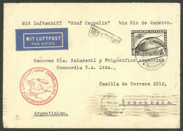 GERMANY: COMMERCIAL Cover Flown By ZEPPELIN, Sent From Friedrichshafen To Concordia (Argentina) On 18/MAY/1930, Franked  - Brieven En Documenten