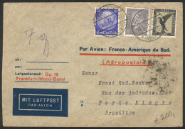 GERMANY: Airmail Cover Sent From Frankfurt To Brazil On 19/MAY/1933 Franked With 3.45Mk. By Air France, With Transit Bac - Brieven En Documenten