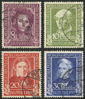 WEST GERMANY: Yvert 3/6, 1949 Famous Persons, Cmpl. Set Of 4 Values, Used, Excellent Quality! - Gebraucht