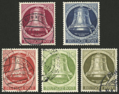 WEST GERMANY - BERLIN: Yvert 68/72, 1952 Bell With Clapper At Right, Set Of 5 Used Values, VF Quality! - Gebraucht