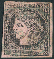 ARGENTINA: GJ.16, 1879 3c. Dull Rose, With Oval RECEPTORÍA DE MERCEDES Cancel In Green-blue, Rare! - Corrientes (1856-1880)