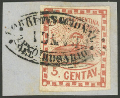 ARGENTINA: GJ.1, On Fragment With DOUBLE CANCELLATION: Rosario With FRANCA And Another One Without FRANCA, Superb, Very  - Gebraucht