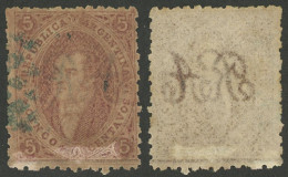 ARGENTINA: GJ.20, 3rd Printing, With Notable COLOR VARIATION Produced By The Dark Gum (that Tinted The Stamp, Producing  - Used Stamps