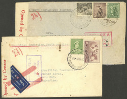 AUSTRALIA: Couple Of Airmail Covers Sent To Argentina On 30/OC/1939 And 3/ABR/1940, Both With Attractive Censor Labels,  - Andere & Zonder Classificatie