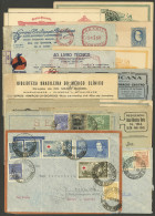 BRAZIL: 14 Covers Or Postal Stationeries Used Between 1895 And 1945, Including Several Airmail And/or Censored, Nice Pos - Other & Unclassified