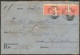 BRAZIL: Cover With Declared Value And Franked With 300Rs. (Sc.204 X3), Sent From Campestre To Sao Paulo On 3/AU/1919, VF - Andere & Zonder Classificatie