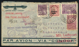BRAZIL: Cover Flown Via ZEPPELIN, Sent From Rio To Germany On 11/MAY/1933 Franked With 11,200Rs., Friedrichshafen Transi - Sonstige & Ohne Zuordnung