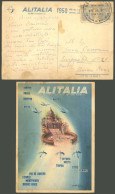 BRAZIL: Advertising Postcard Of ALITALIA Airline Dispatched By A Passenger During Flight To Europe From Natal To Argenti - Sonstige & Ohne Zuordnung