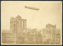 BRAZIL: Original Photograph Of The ZEPPELIN Flying Over Sao Paulo, 11.5 X 8 Cm, VF Quality! - Sonstige & Ohne Zuordnung