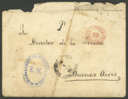 CUBA: Cover Sent From Santiago To Buenos Aires (Argentina) On 5/FE/1897, With Blue Oval Mark Of "Ejército De Operaciones - Autres & Non Classés