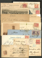 SPAIN: 12 Covers, Postcards Etc. Used Between 1872 And 1937, There Are Some Scarce Cancels (cartería Granada-Madrid, Paq - Otros & Sin Clasificación