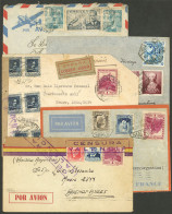 SPAIN: 5 Airmail Covers Sent To Argentina Between 1936 And 1952, 2 Censored, There Are Very Nice Postages, A Couple With - Otros & Sin Clasificación