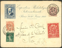 FRANCE: 28/JUN/1913 Special Cover Of The Intl. Philatelic Exposition Of Paris Franked With 10c. With Cancels Of The Expo - Sonstige & Ohne Zuordnung