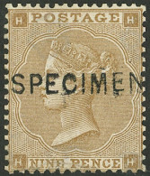 GREAT BRITAIN: Sc.40, 1862 9p. With SPECIMEN Overprint, Mint Without Gum, Minor Defect And Repair, VF Appearance, Low St - Sonstige & Ohne Zuordnung