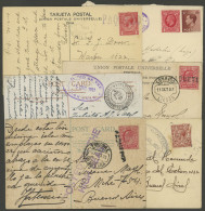 GREAT BRITAIN: 5 Postcards + 1 Cover Sent From Ships At Sea To Argentina Between 1907 And 1937, With Varied Postal Marks - Sonstige & Ohne Zuordnung