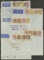 GREAT BRITAIN: PERFINS: 4 Airmail Covers + 1 Cover Front Sent To Argentina Between 1934 And 1936 With Postages With "N & - Sonstige & Ohne Zuordnung