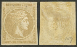 GREECE: Sc.42, 1872 40l. Light Chestnut, With "40" Printed On Back, VF!" - Andere & Zonder Classificatie